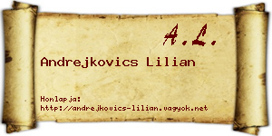 Andrejkovics Lilian névjegykártya